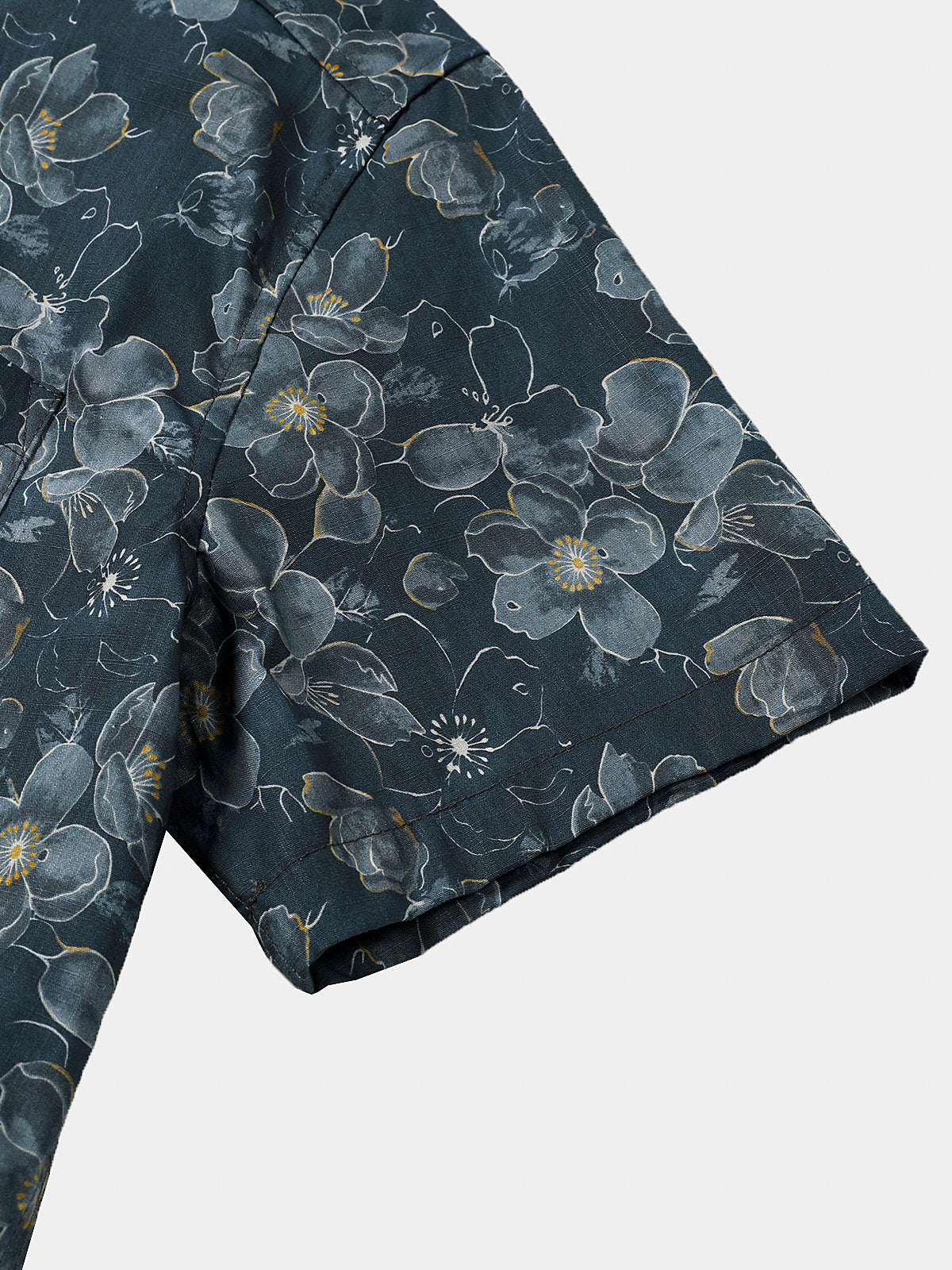 Camisa clásico vintage floral de manga corta con botones transpirable Cool casual para hombre