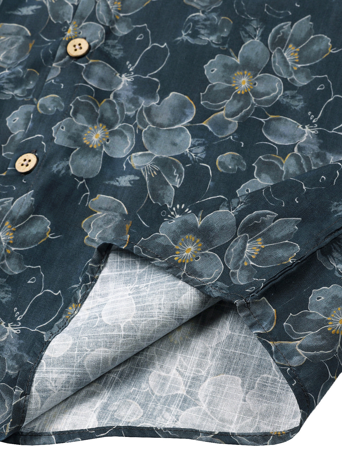 Camisa clásico vintage floral de manga corta con botones transpirable Cool casual para hombre