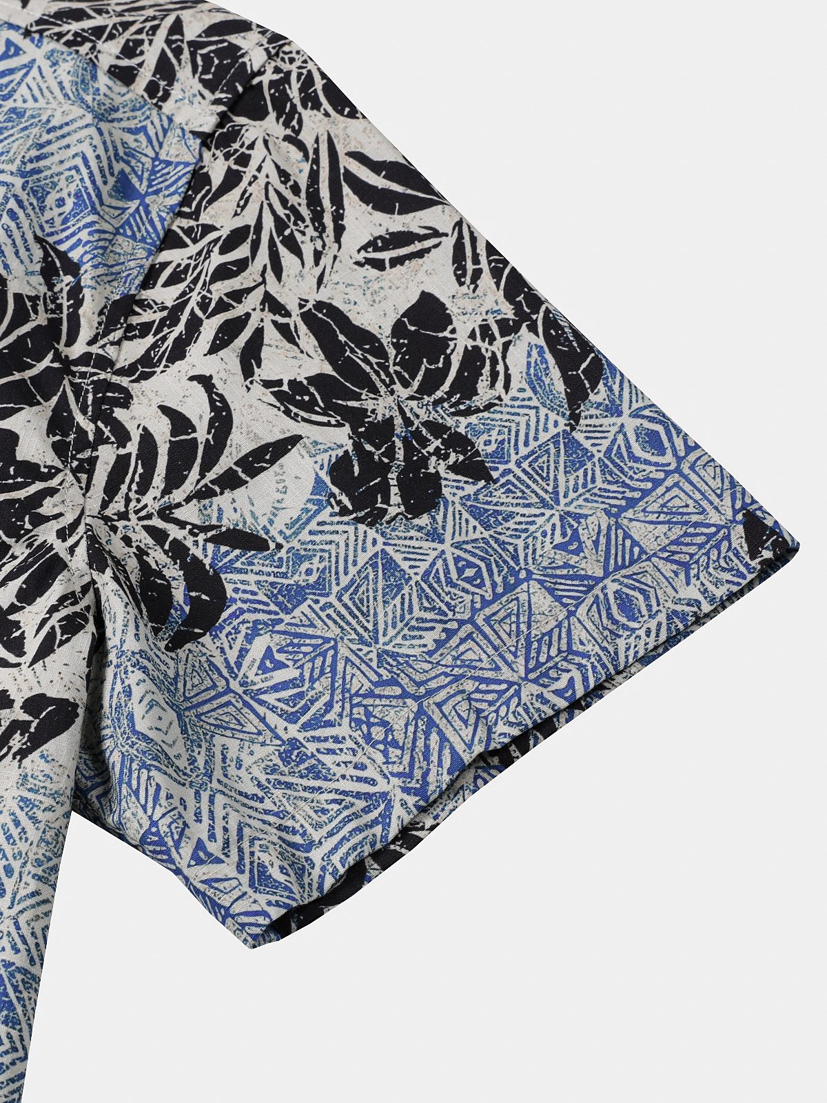 Camisa de manga corta de algodón transpirable retro Bohemian Botanical estampado Island Holiday para hombre