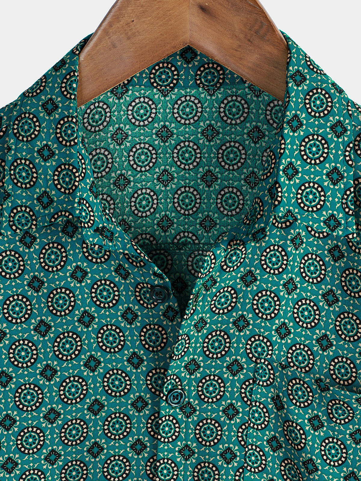 Camisa Button Up vintage Summer Holiday de manga corta para hombre