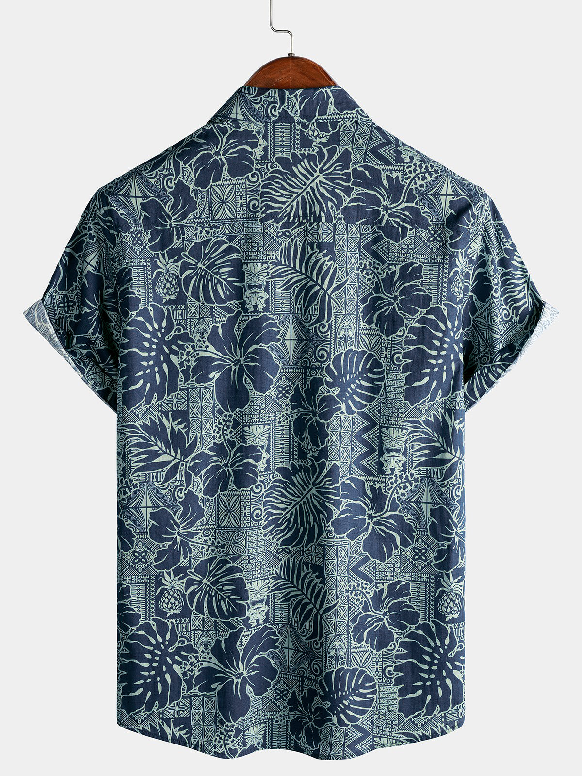 Camisa Hawaiian Tropical Leaf de manga corta transpirable Cool Vacation Beach para hombre