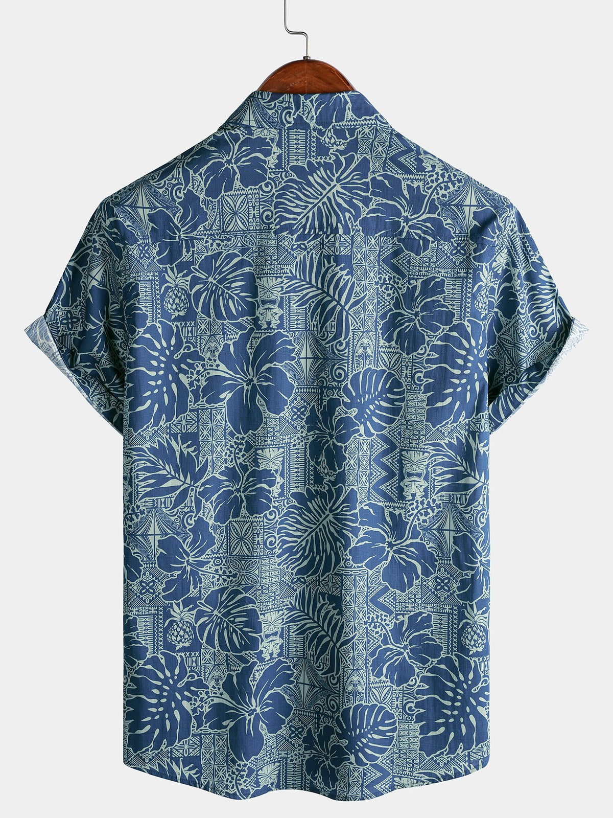Camisa transpirable de manga corta Tropical Botanical de algodón para hombre