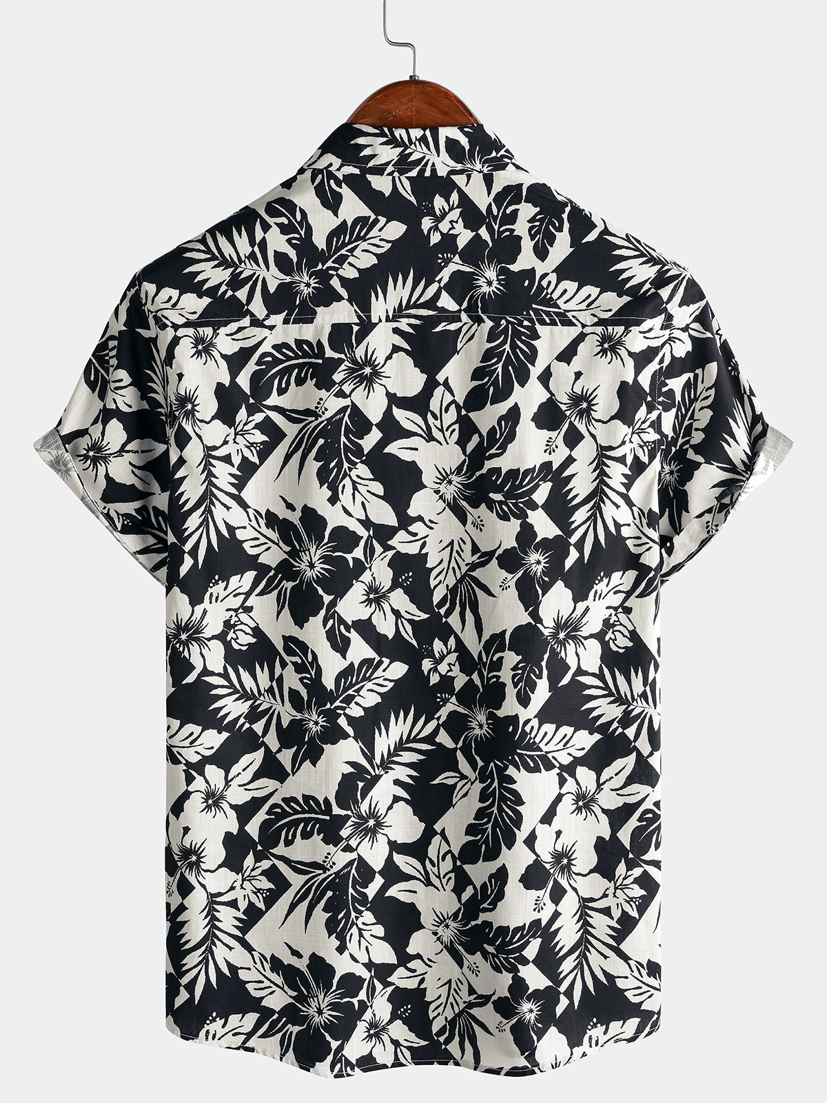 Camisa de algodón Cool floral de manga corta transpirable casual Beach Summer para hombre