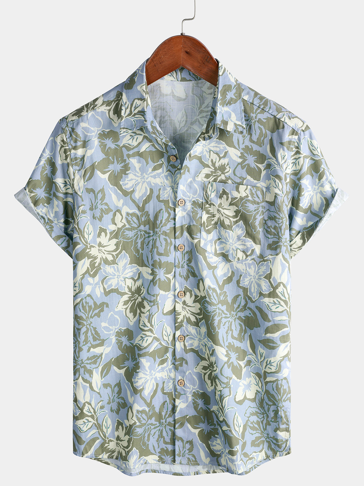 Camisa Hawaiian floral estampado de manga corta transpirable Cool casual Vacation Summer para hombre