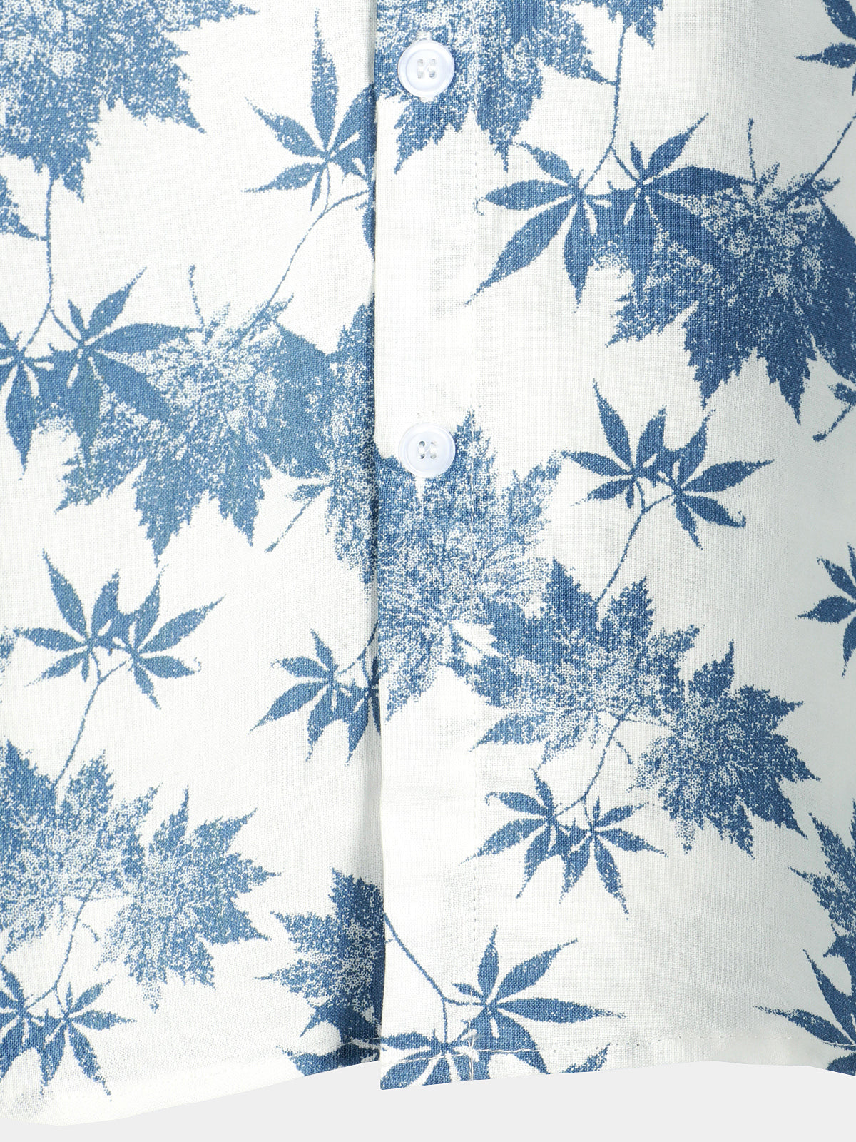 Camisa de algodón de lino Maple Leaf estampado transpirable de manga corta para hombre