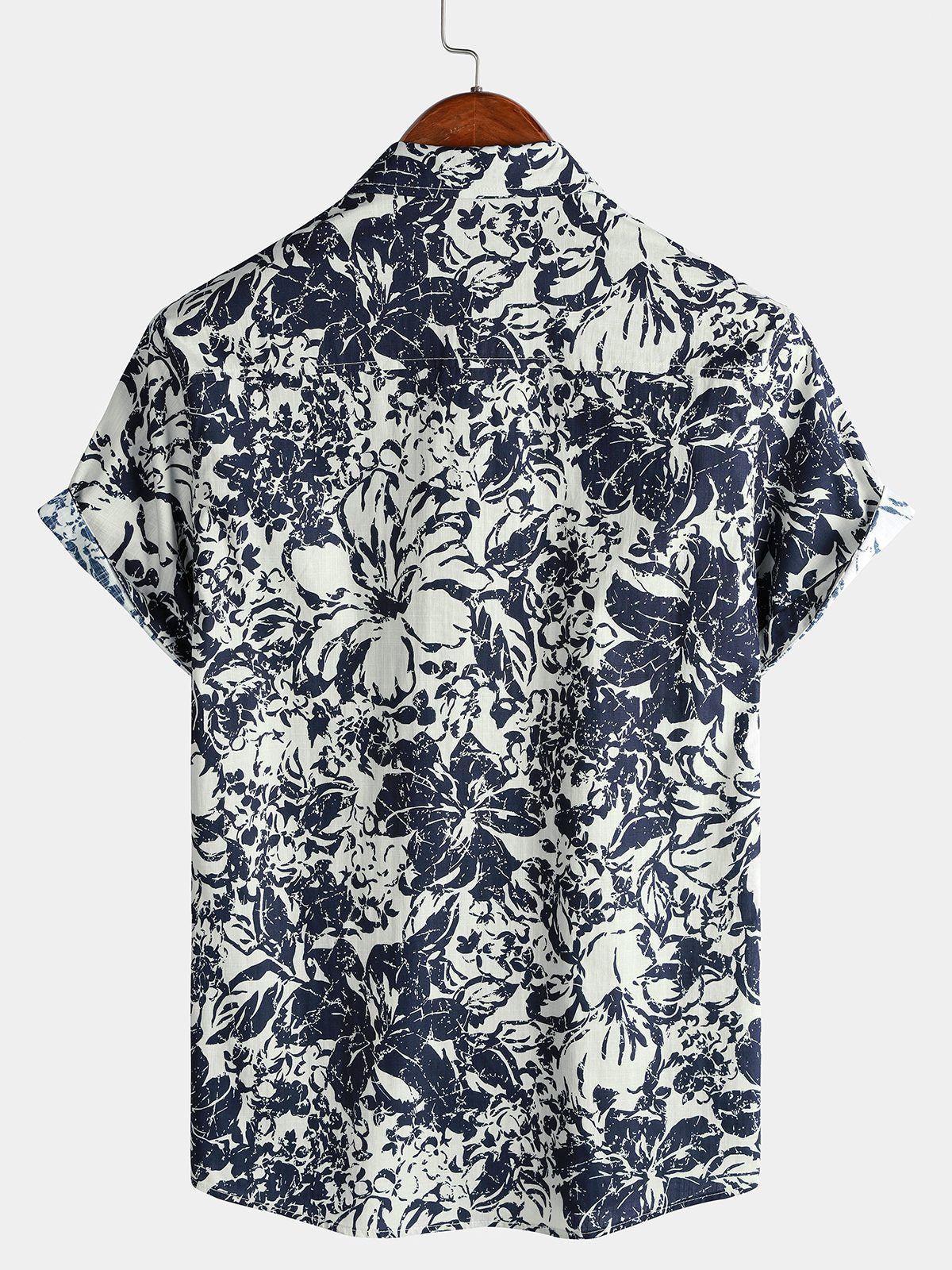 Camisa de manga corta transpirable de algodón Seaside Vacation para hombre
