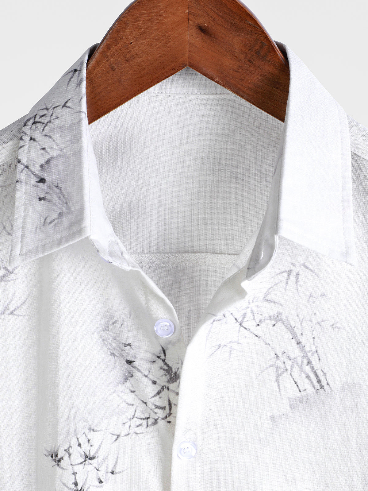 Camisa Bamboo estampado casual de manga corta para hombre