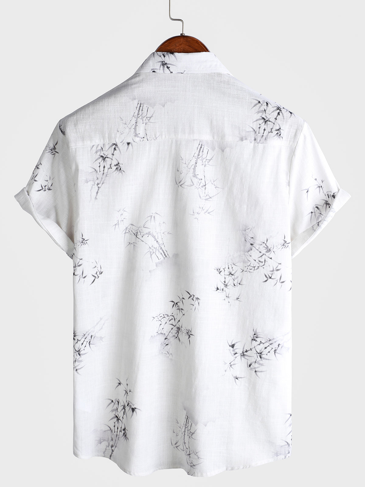 Camisa Bamboo estampado casual de manga corta para hombre