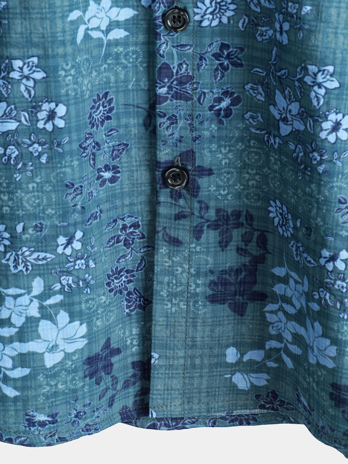 Camisa Blue floral Holiday casual Pocket de manga corta retro para hombre