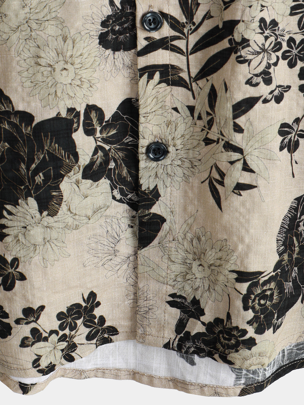 Camisa floral vintage de manga corta Leisure de algodón para hombre