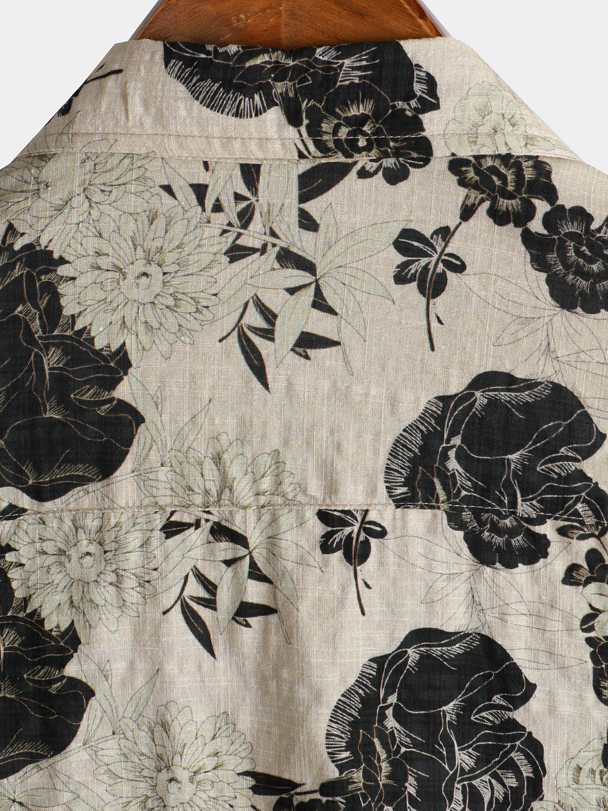 Camisa floral vintage de manga corta Leisure de algodón para hombre