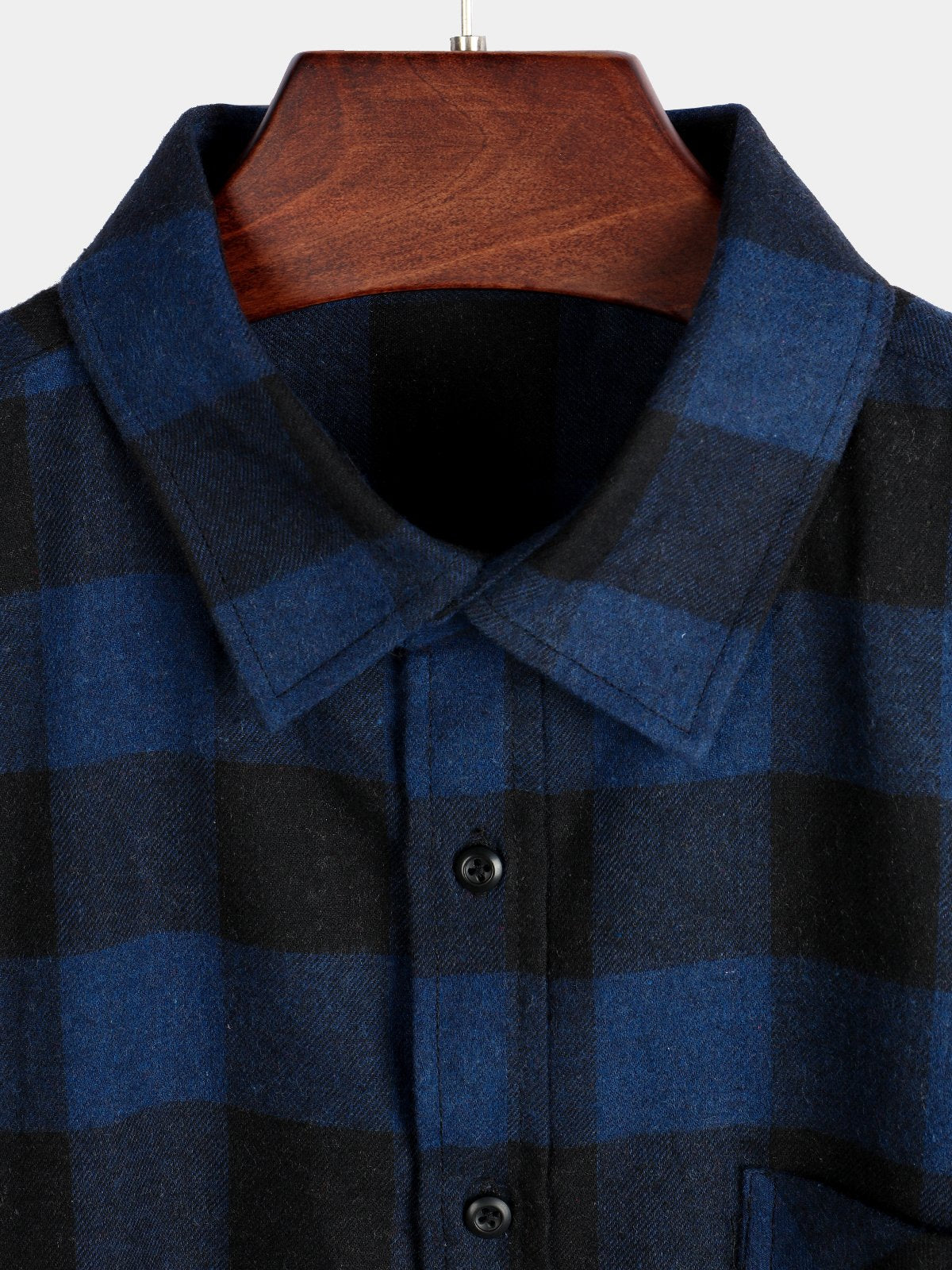 Camisa de algodón de manga larga a cuadros para hombre