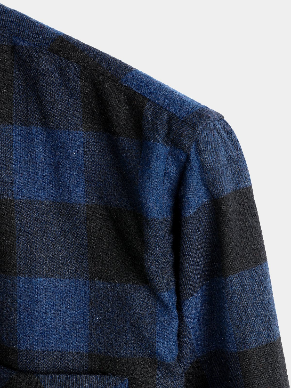 Camisa de algodón de manga larga a cuadros para hombre