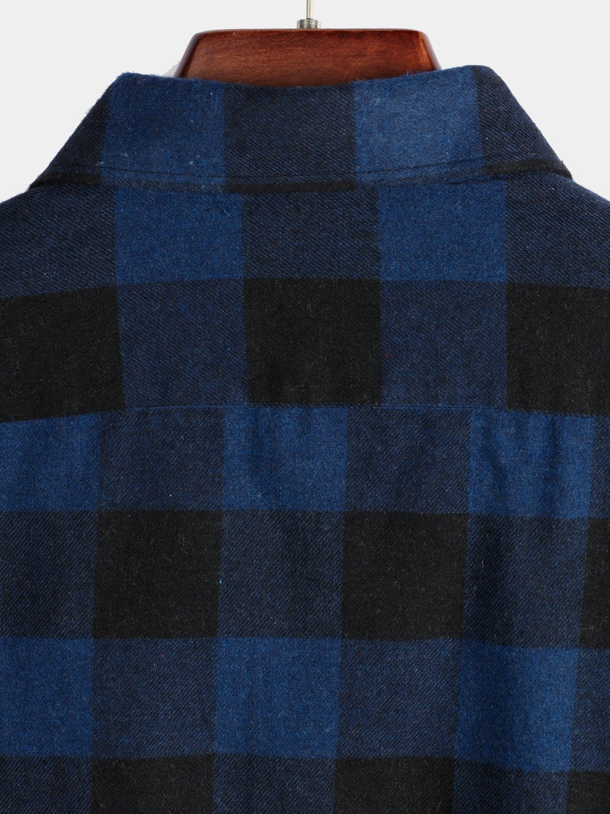 Camisa de algodón de manga larga a cuadros para hombre