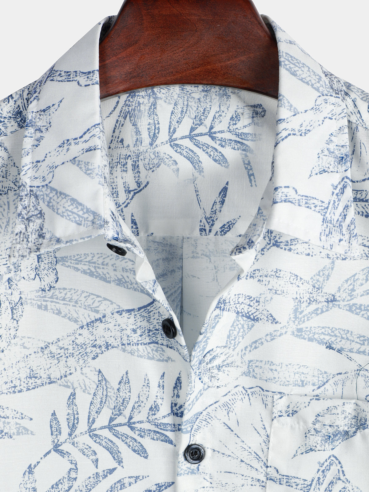 Camisa Summer retro floral estampado Pocket floral de manga corta Button Up White Hawaiian para hombre