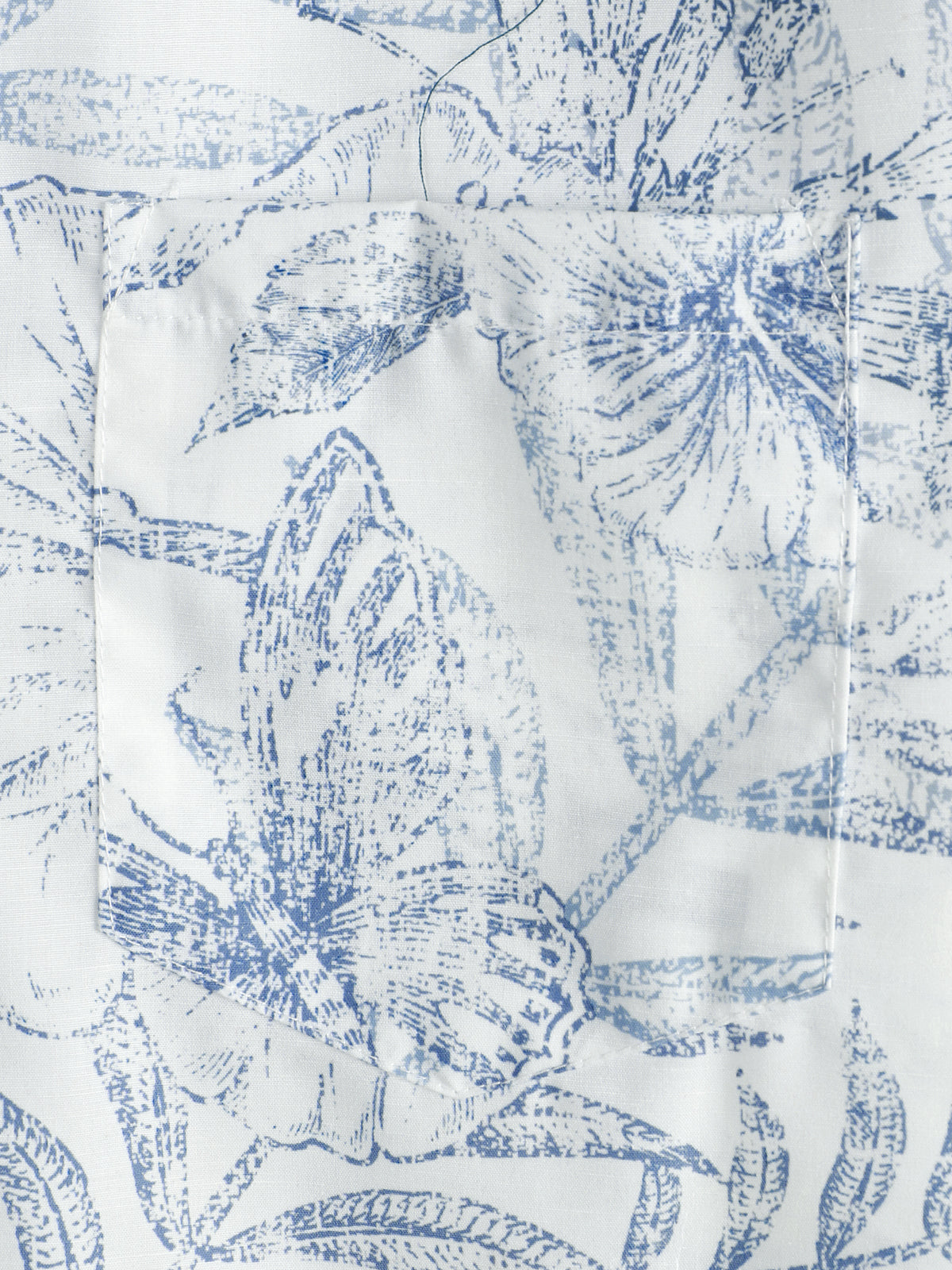 Camisa Summer retro floral estampado Pocket floral de manga corta Button Up White Hawaiian para hombre
