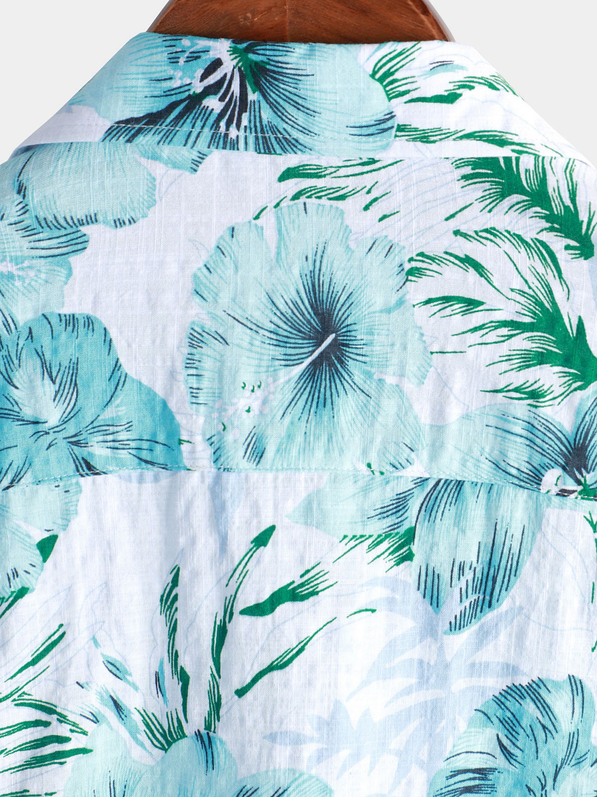 Camisa floral Tropical Button Up Blue Hibiscus Summer Holiday Beach Hawaiian de manga corta para hombre