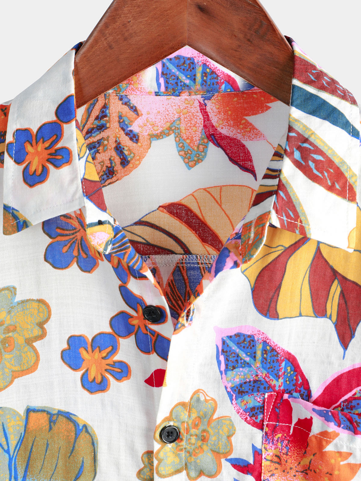 Camisa Summer Colorful floral casual Vacation Flower Button de manga corta Summer para hombre