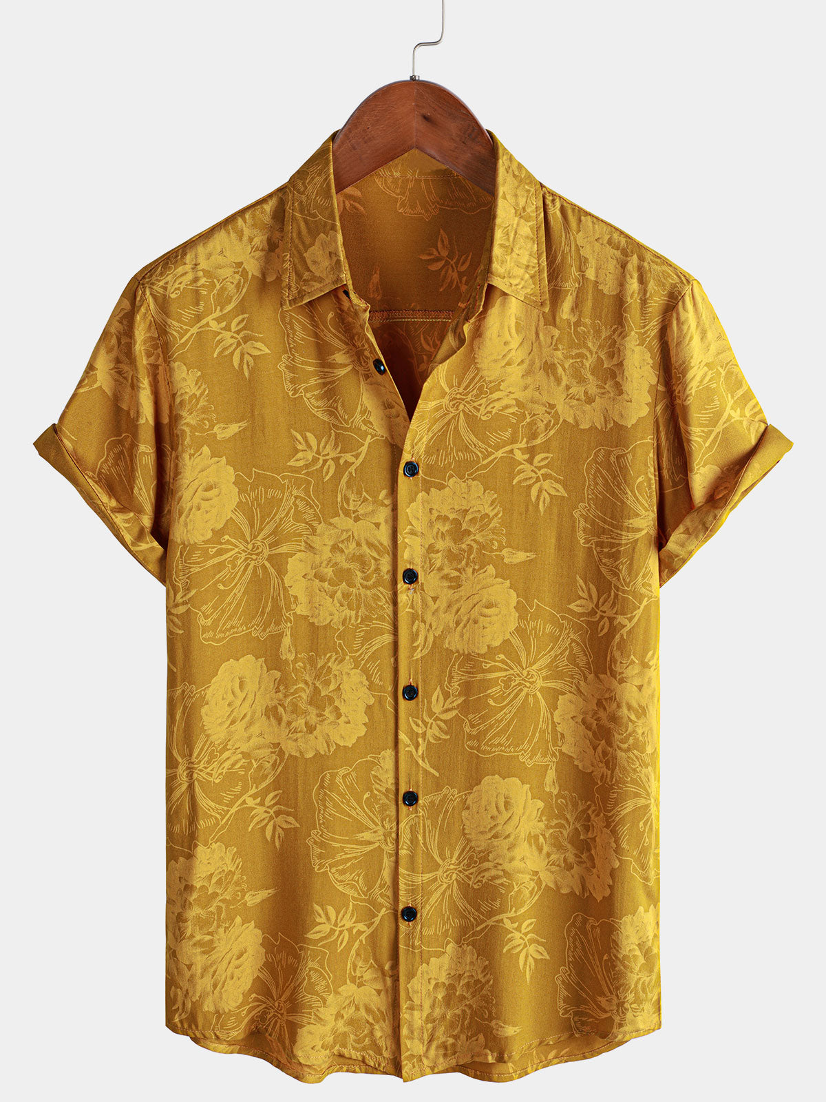 Camisa Hawaiian floral de manga corta Summer Beach para hombre