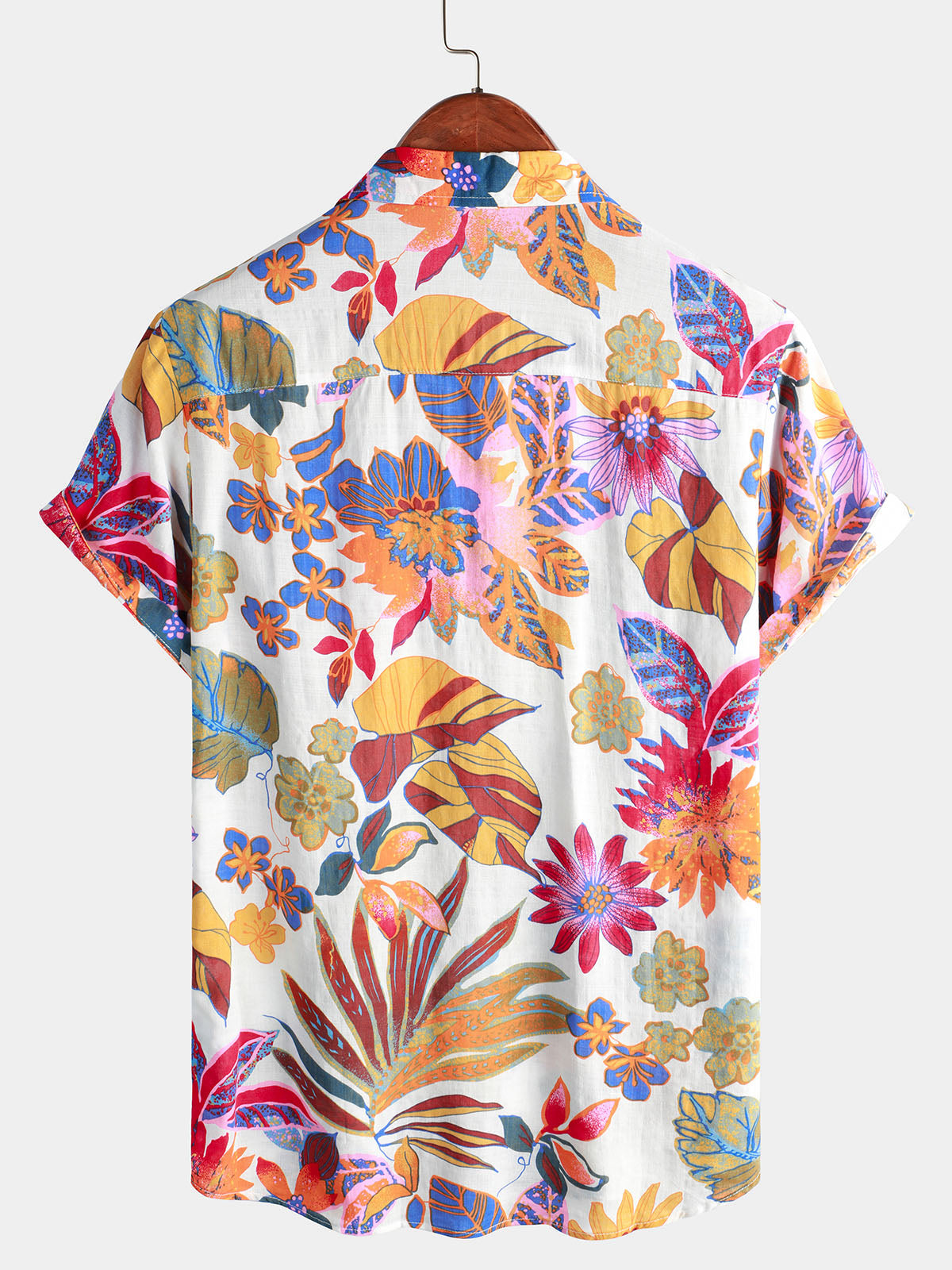 Camisa Summer Colorful floral casual Vacation Flower Button de manga corta Summer para hombre