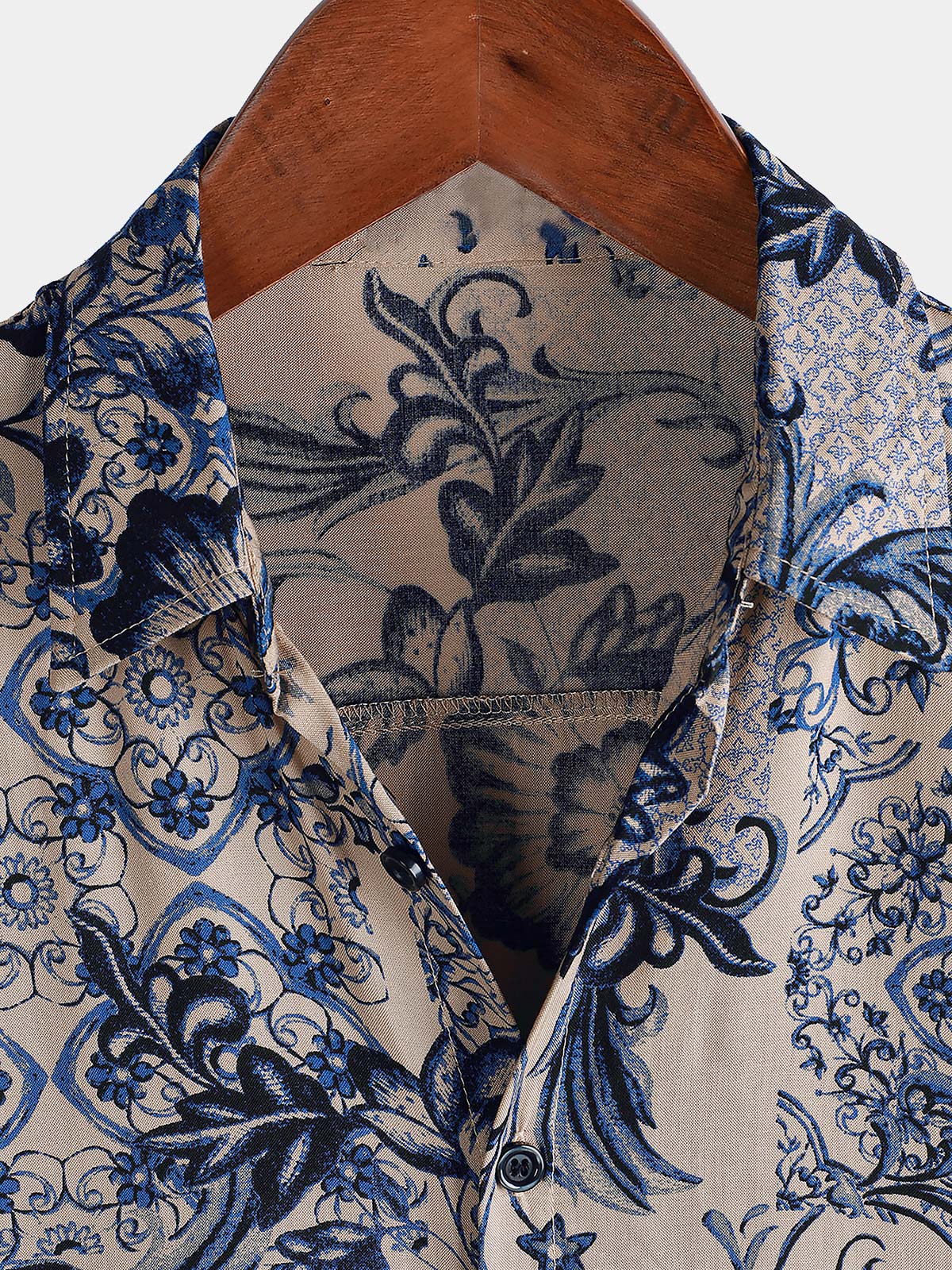 Camisa Hawaiian floral Summer Beach de manga corta para hombre