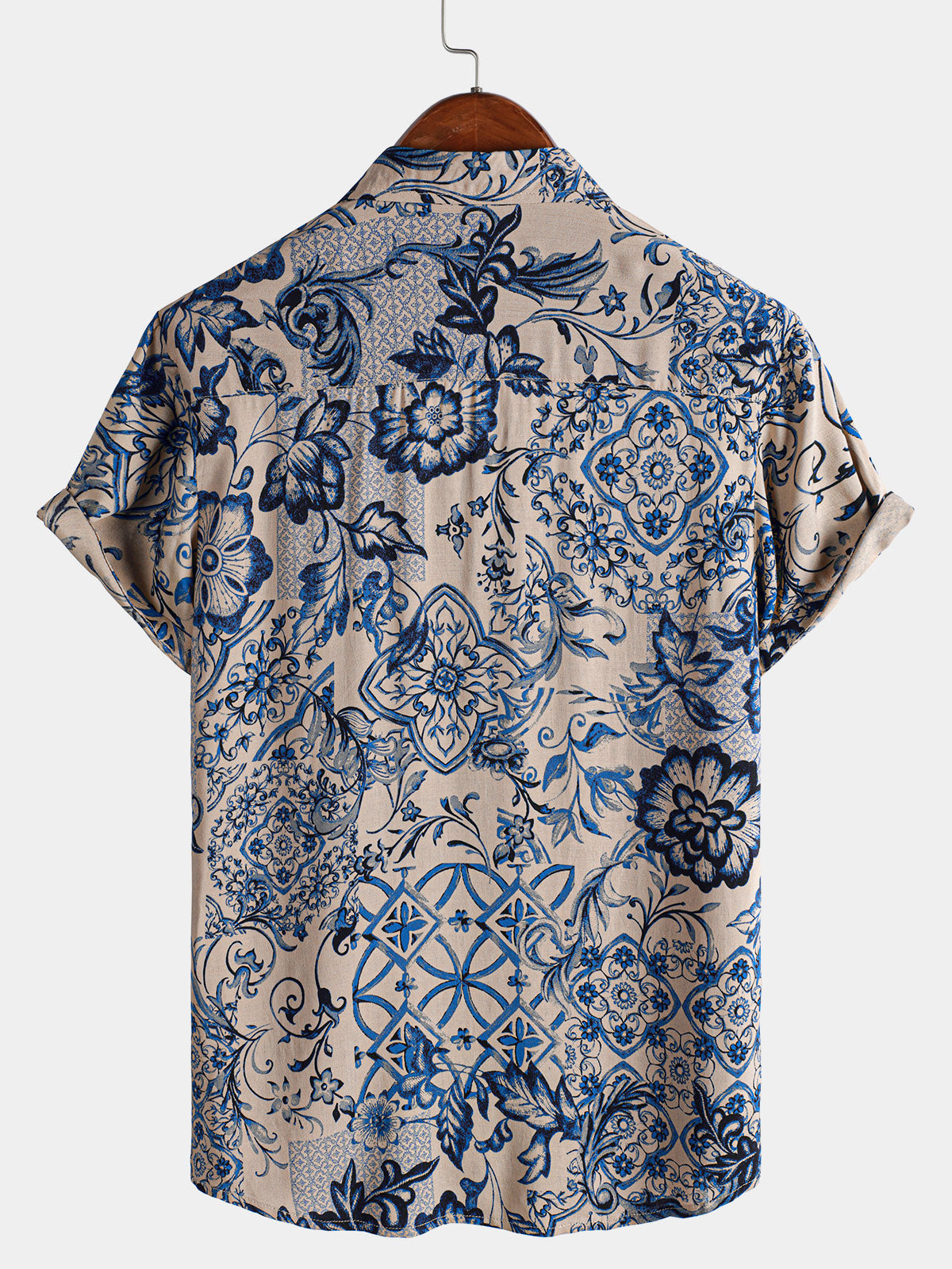 Camisa Hawaiian floral Summer Beach de manga corta para hombre