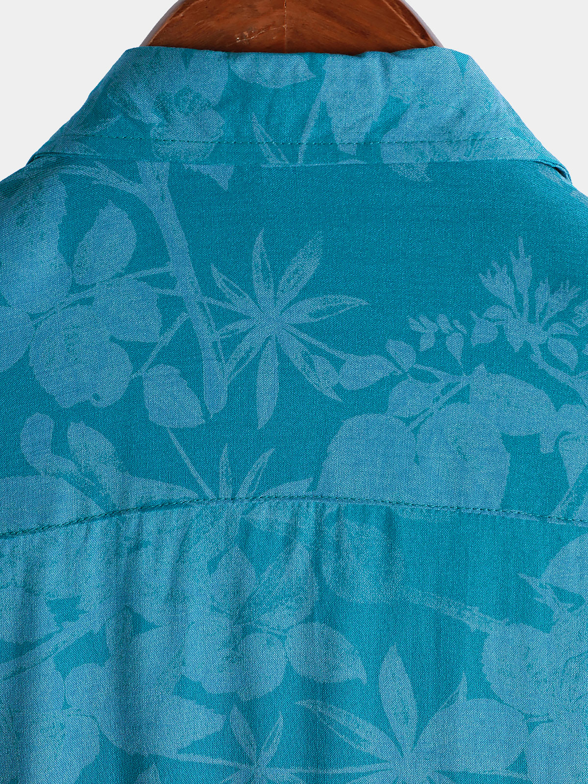 Camisa Hawaiian Blue floral Summer Beach de manga corta para hombre