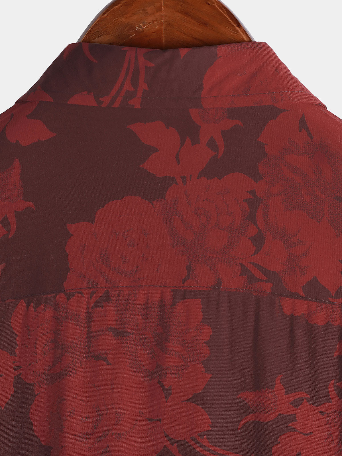 Camisa Hawaiian Red floral Summer Beach de manga corta para hombre