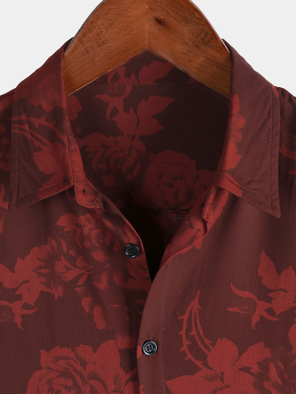 Camisa Hawaiian Red floral Summer Beach de manga corta para hombre