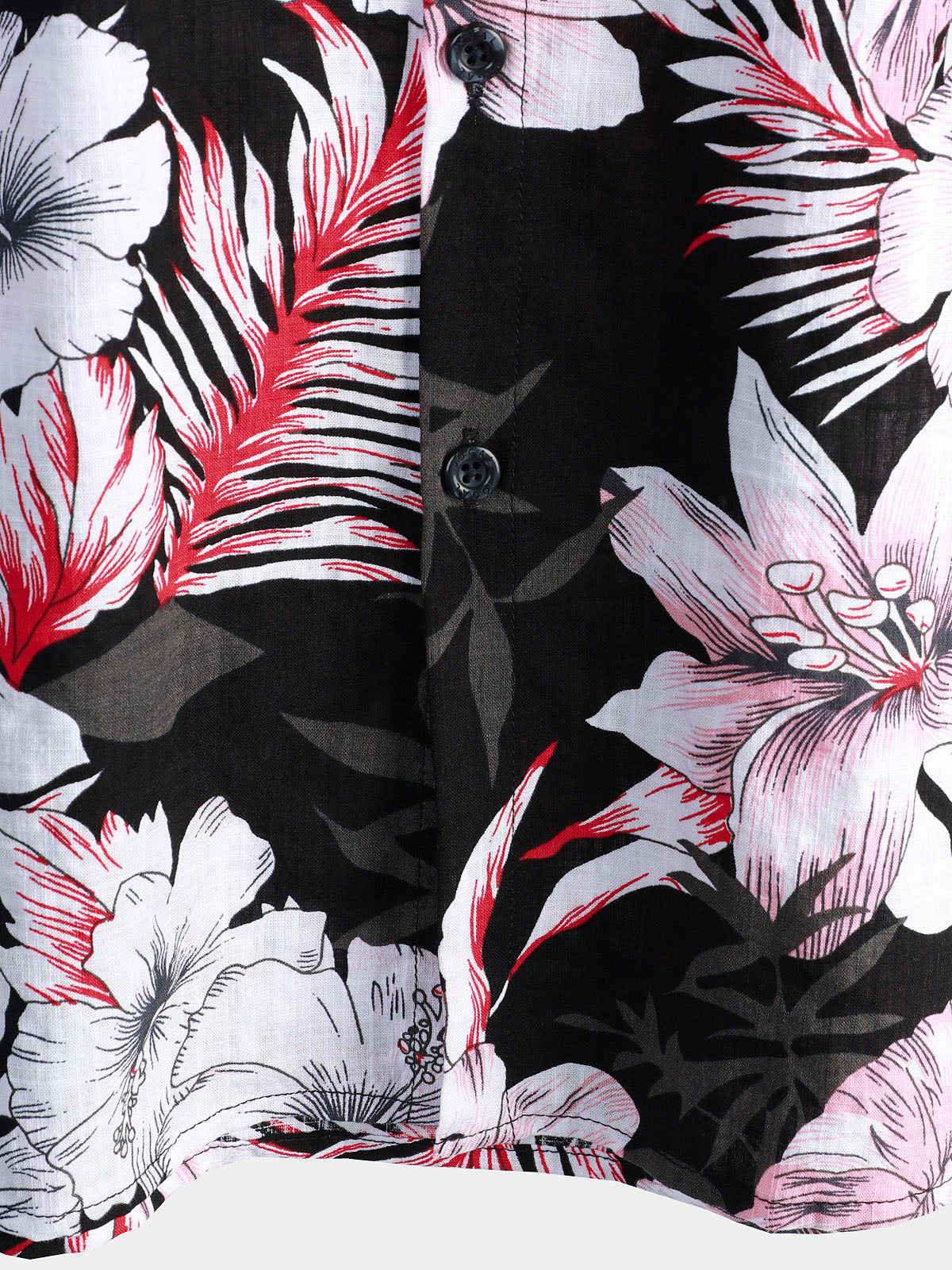 Camisa Tropical Pink floral Button Up Hibiscus Summer Holiday Beach Hawaiian de manga corta para hombre