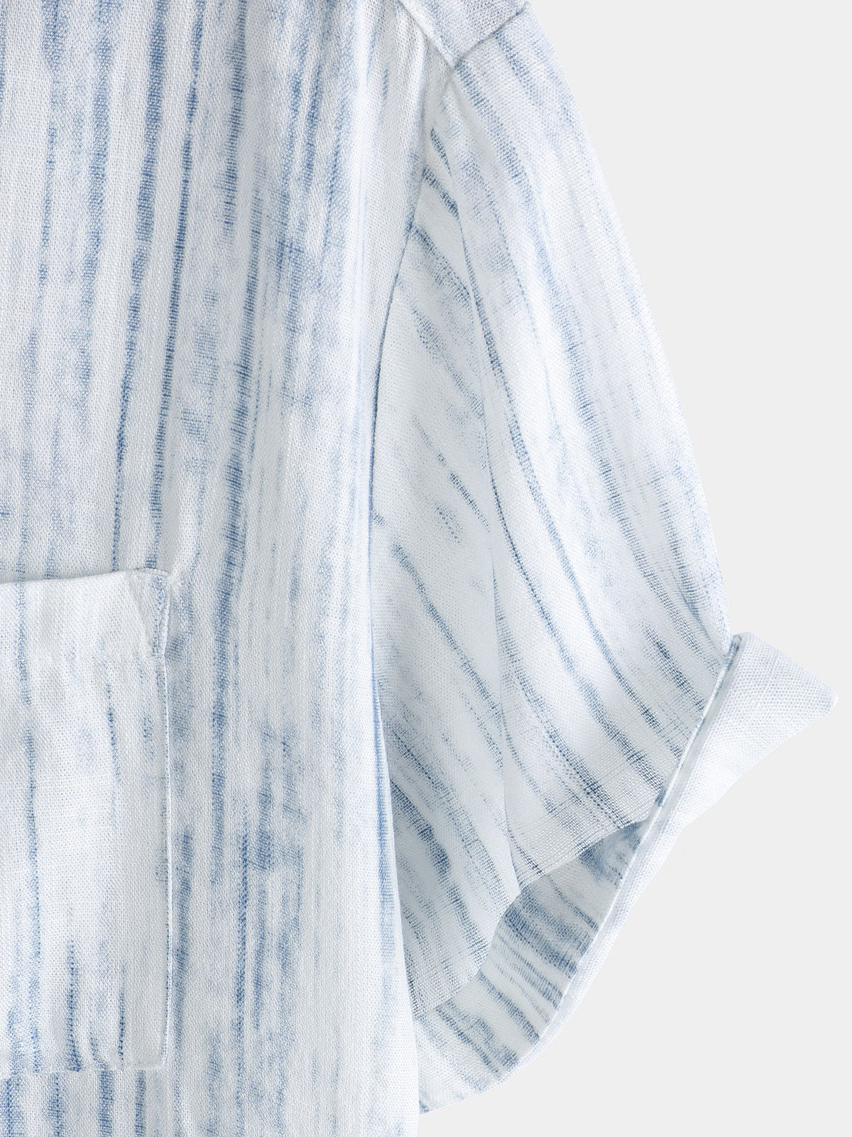 Camisa transpirable de manga corta Pocket White a rayas para hombre