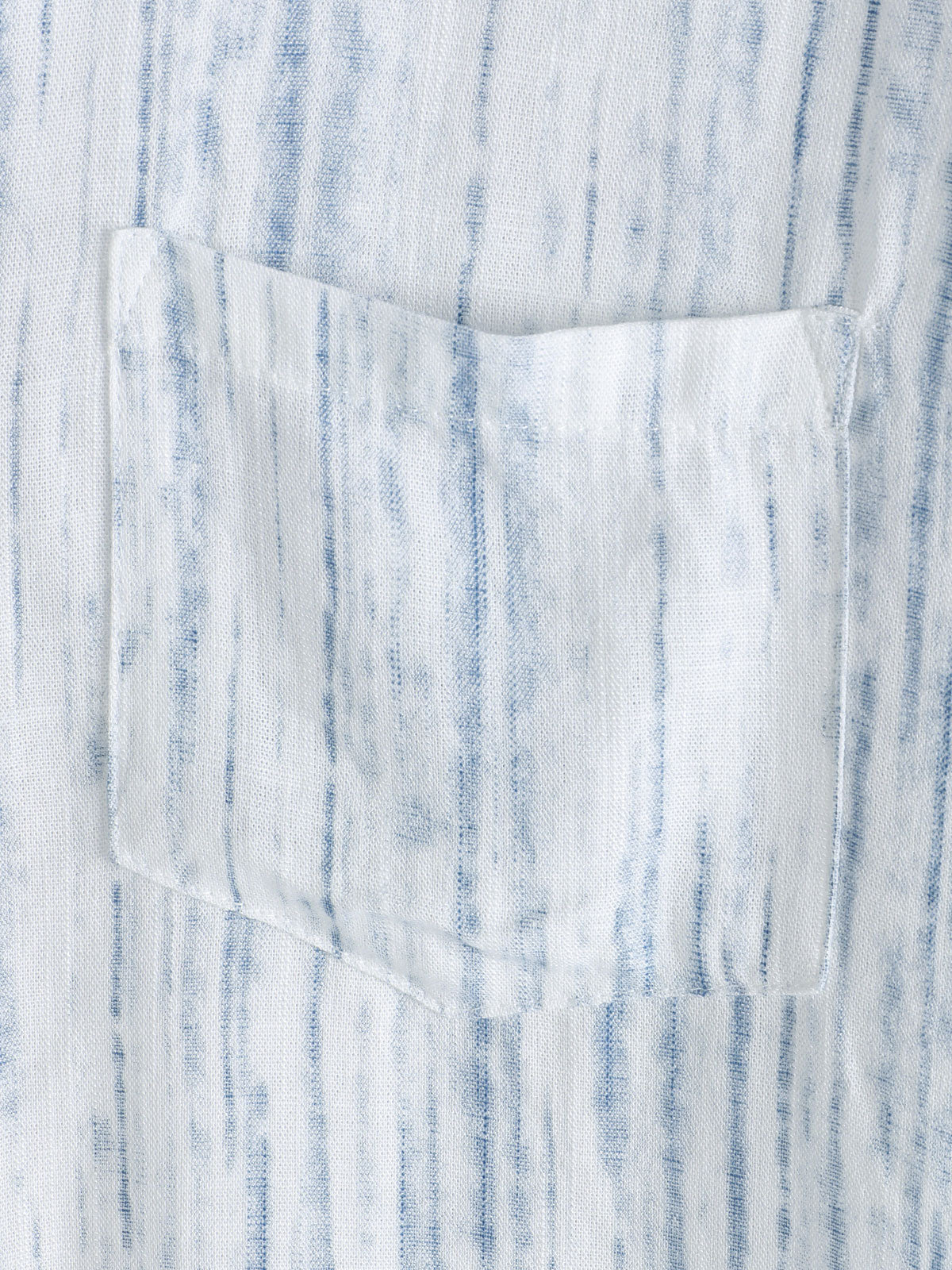 Camisa transpirable de manga corta Pocket White a rayas para hombre