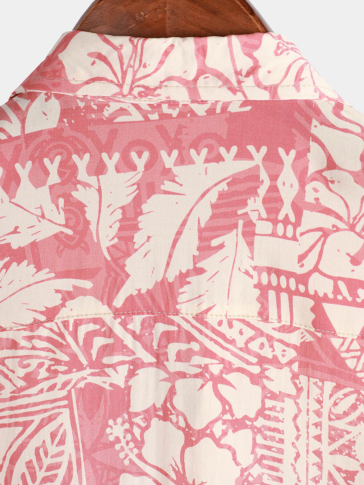 Camisa Pink Tropical floral Holiday Hawaiian de manga corta Button Up para hombre