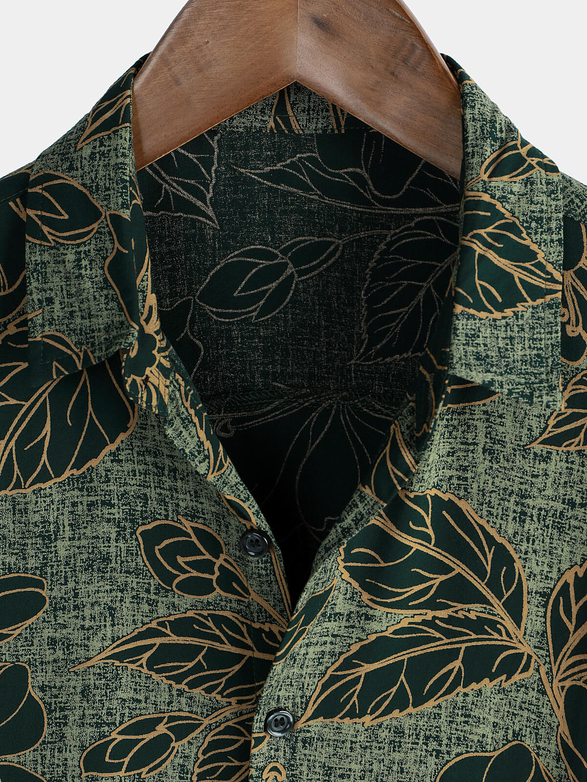 Camisa floral vintage Green Summer Holiday Button Up de manga corta para hombre