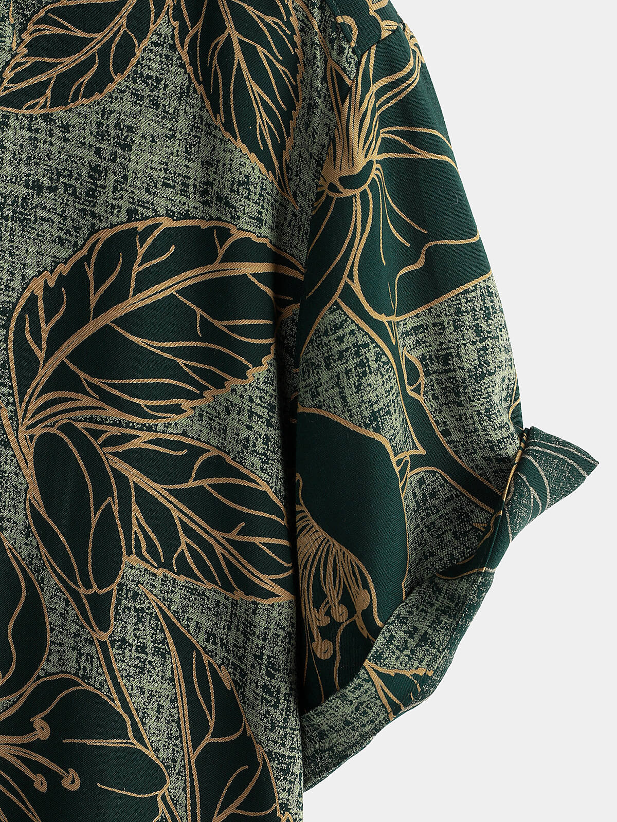 Camisa floral vintage Green Summer Holiday Button Up de manga corta para hombre