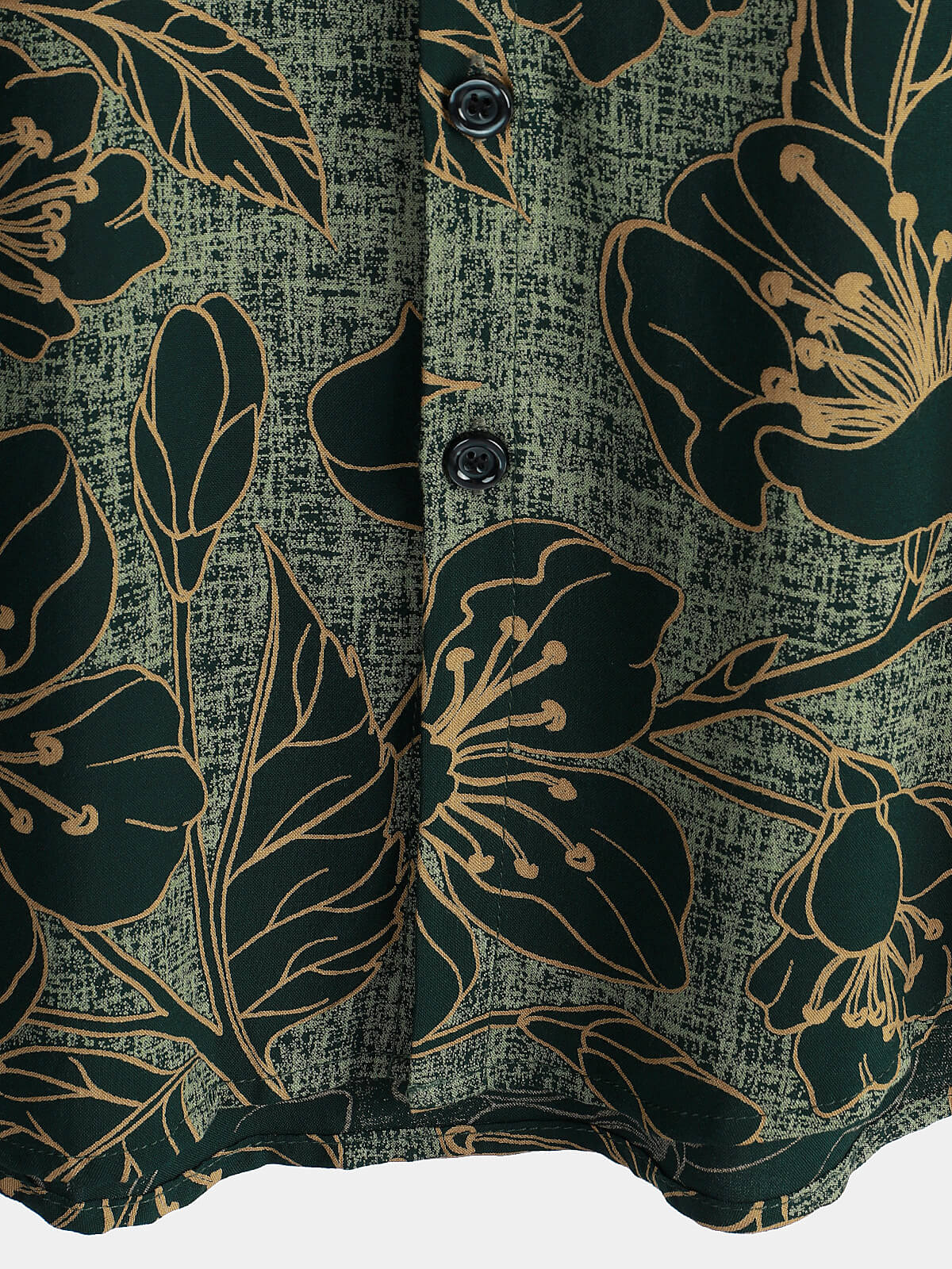 Camisa floral vintage Green Summer Holiday Button Up de manga corta para hombre