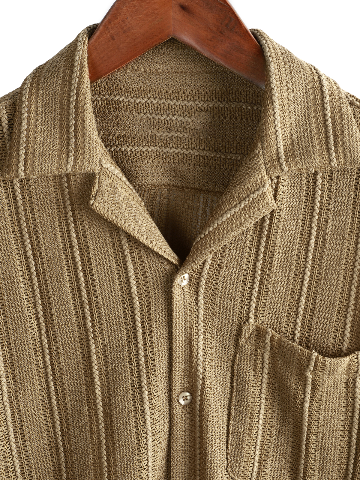 Camisa Summer Lace de manga corta casual Button Up Beach para hombre