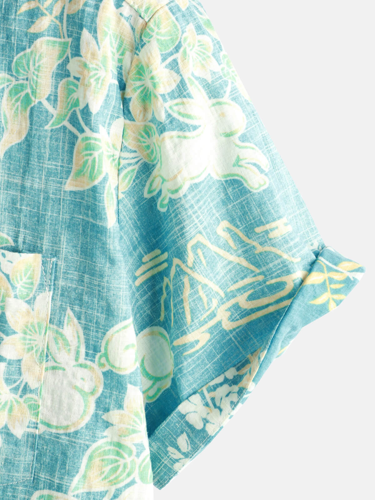 Camisa vintage Hawaiian Tropical floral estampado Pocket Beach Summer de manga corta Button para hombre