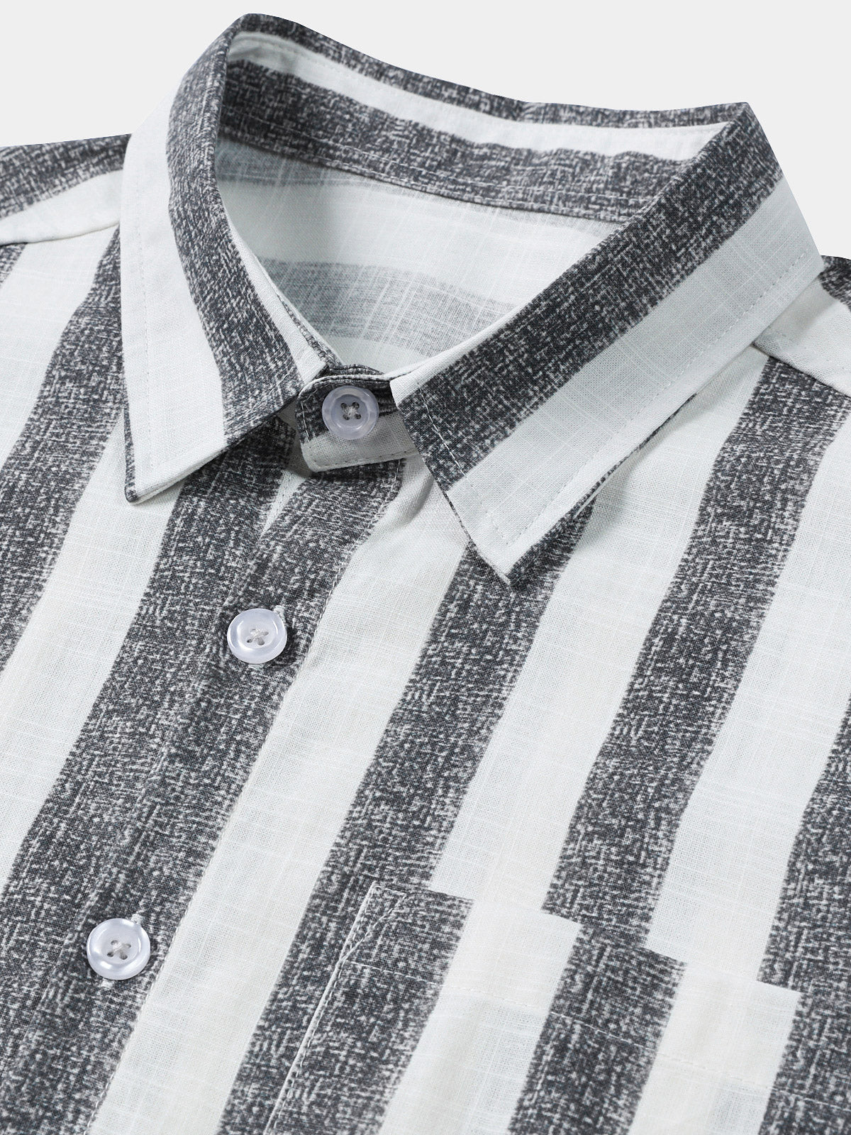 Camisa transpirable de algodón rayas de manga corta Lightweight Cool casual Summer para hombre