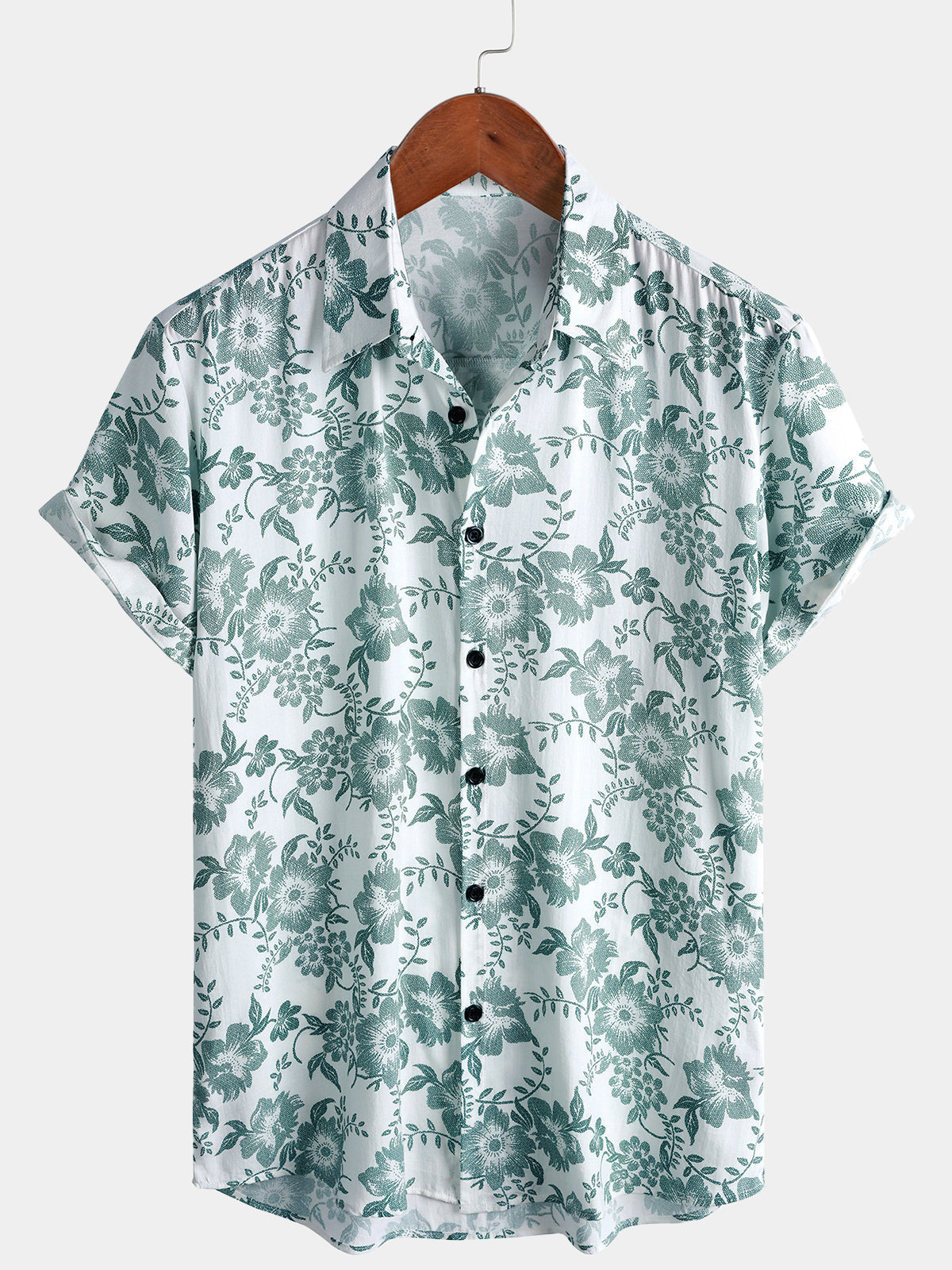 Vintage Green floral Vine Princamiseta - transpirable Wear para hombre