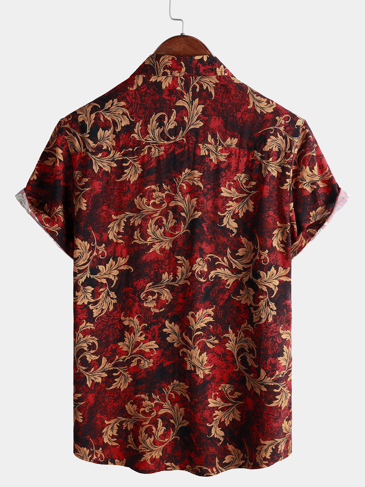Camisa vintage floral estampado de manga corta Button Up Hawaiian Summer para hombre