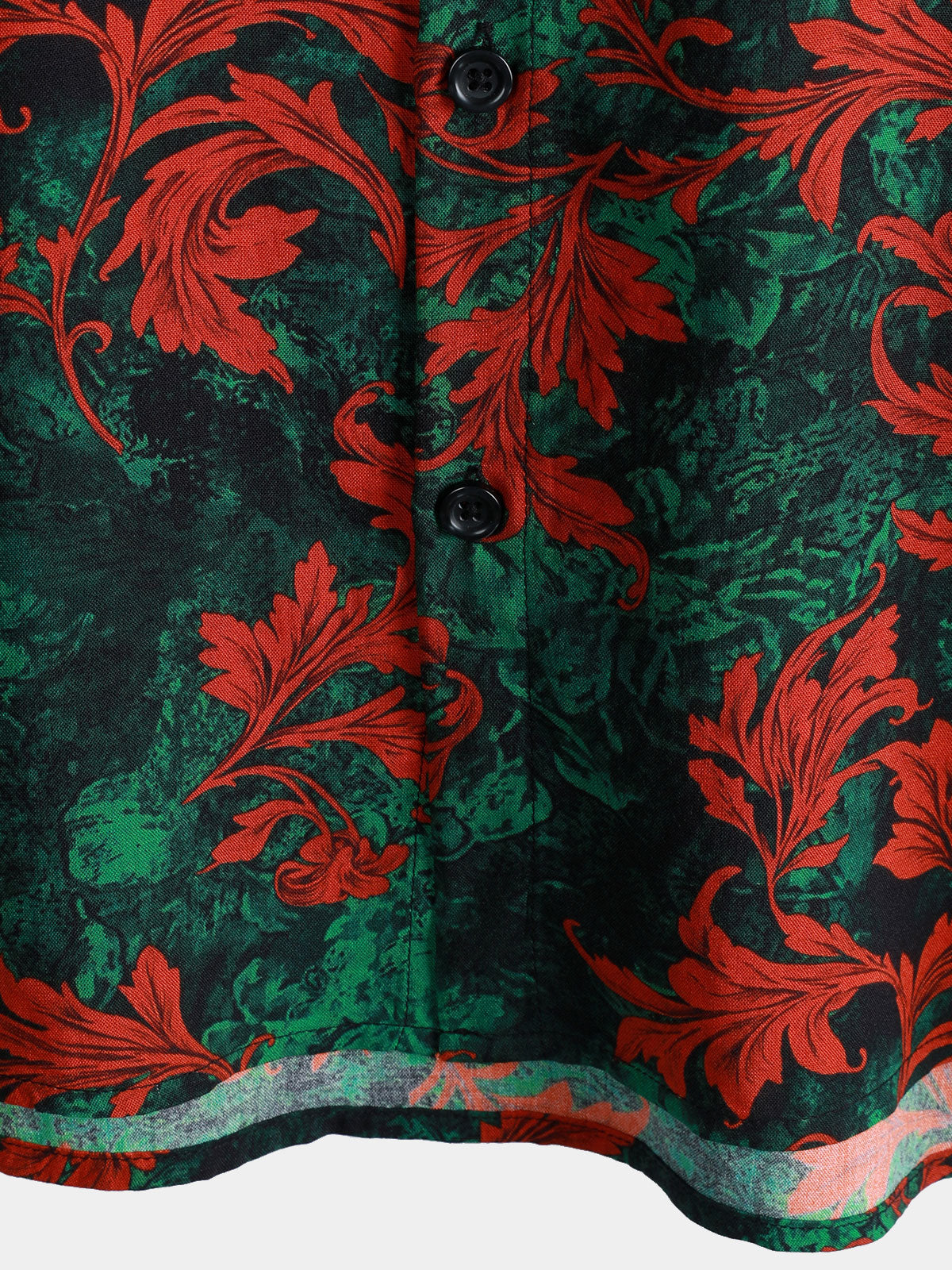 Camisa retro floral estampado de manga corta Button Up para hombre