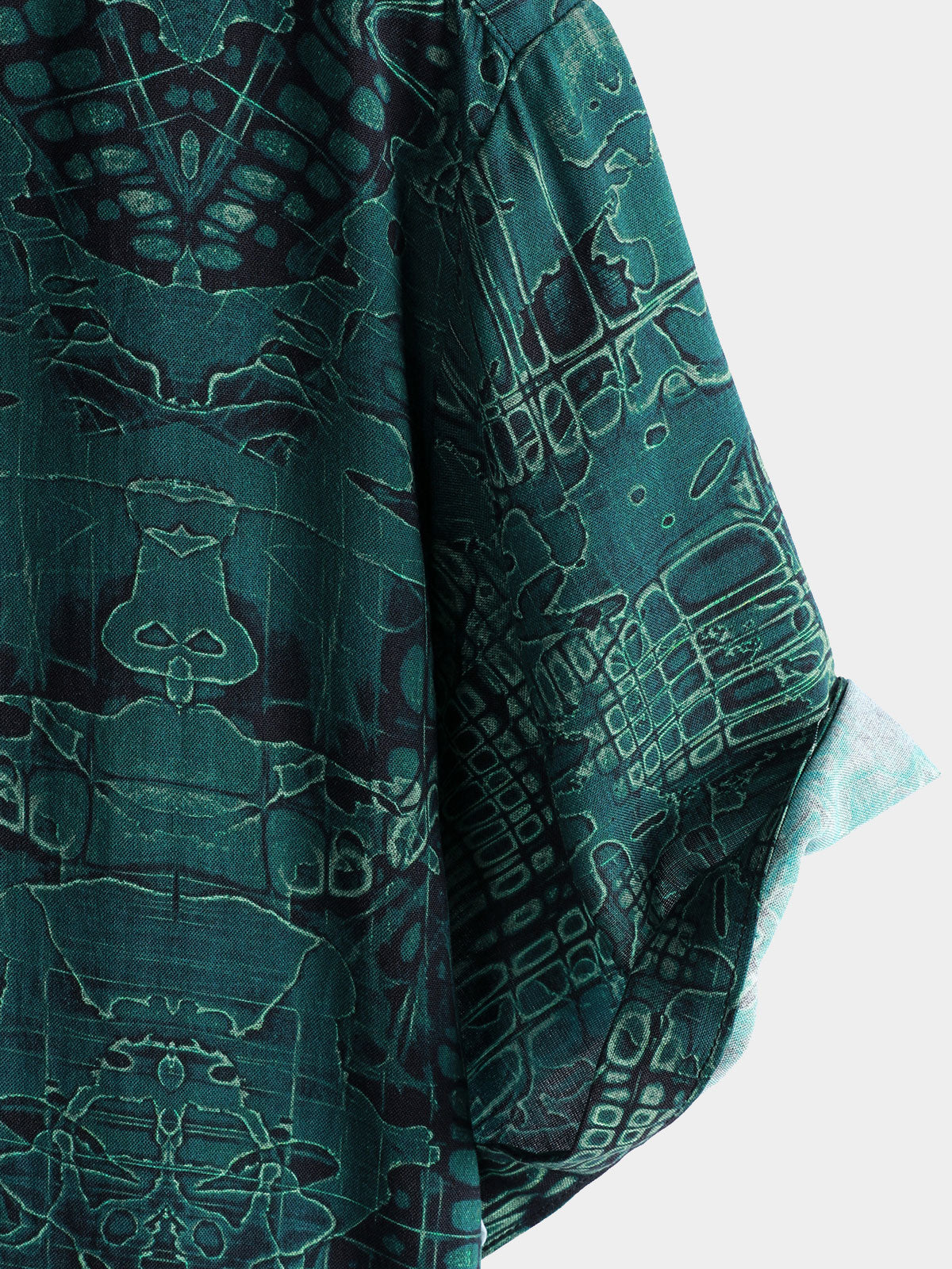 Camisa Green vintage casual de manga corta para hombre
