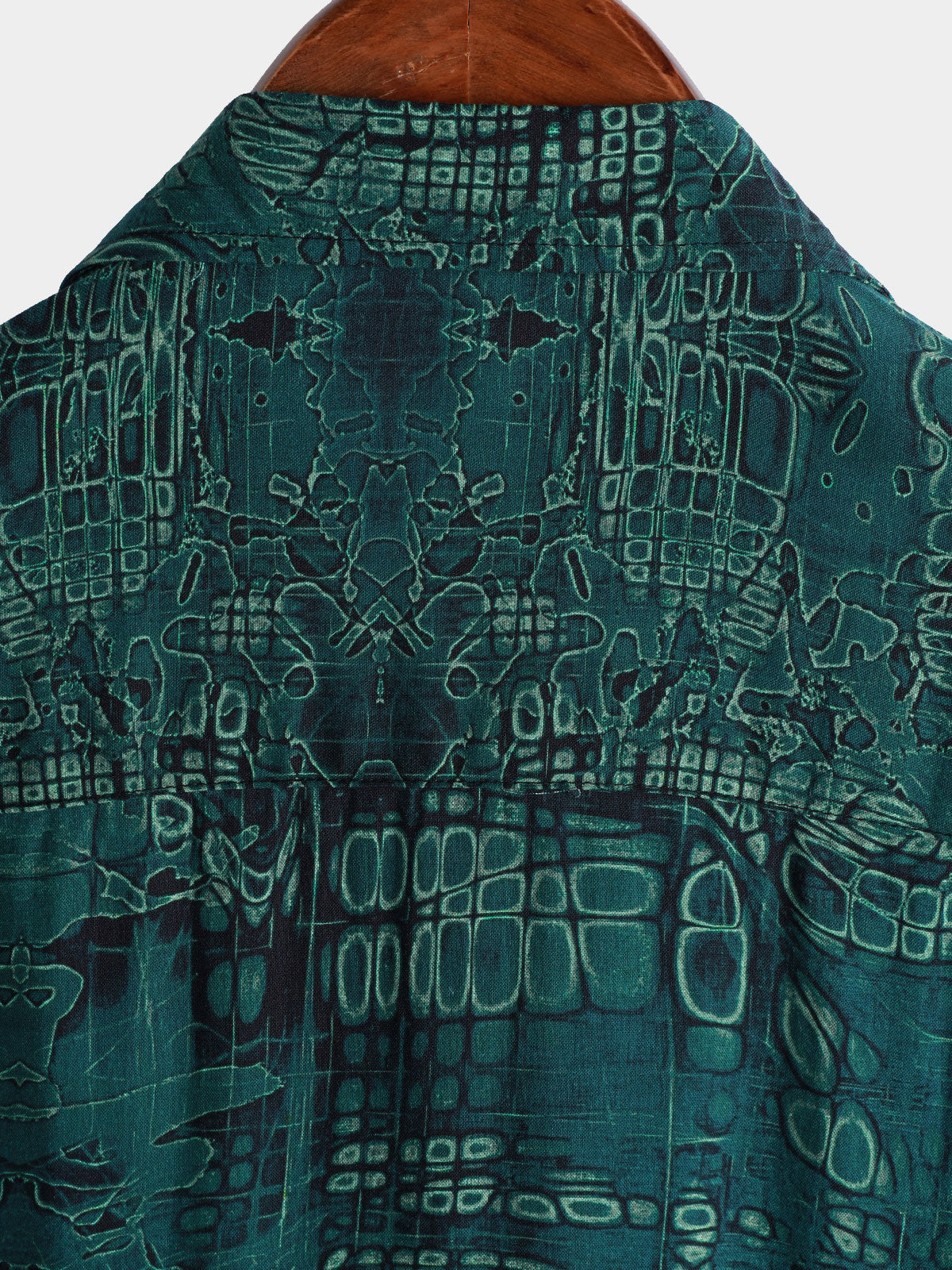 Camisa Green vintage casual de manga corta para hombre