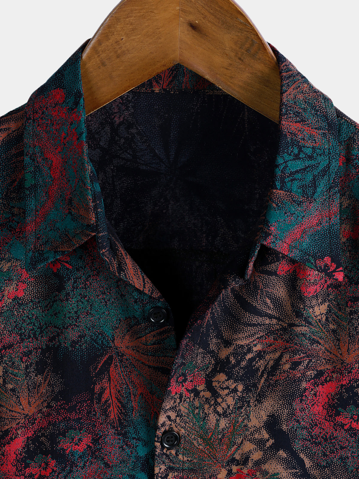 Camisa retro Abstract Tropical Palm de manga corta Summer para hombre