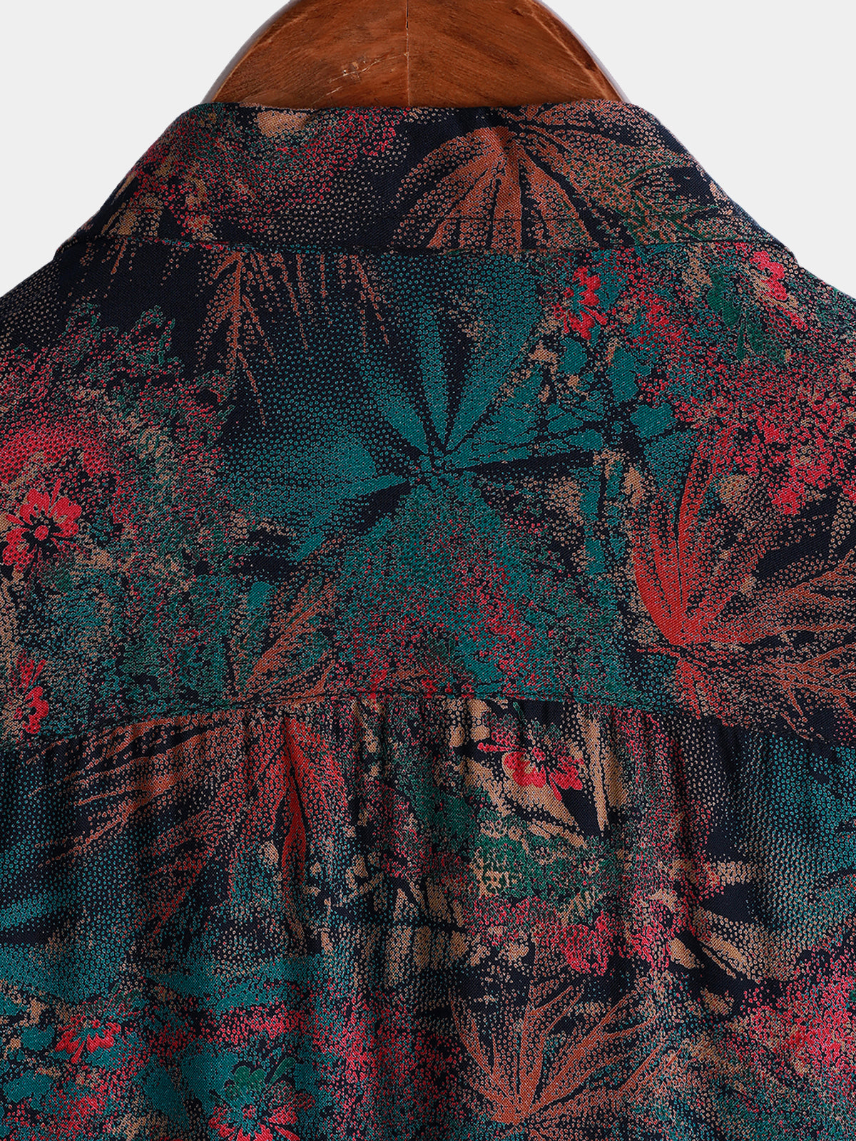 Camisa retro Abstract Tropical Palm de manga corta Summer para hombre