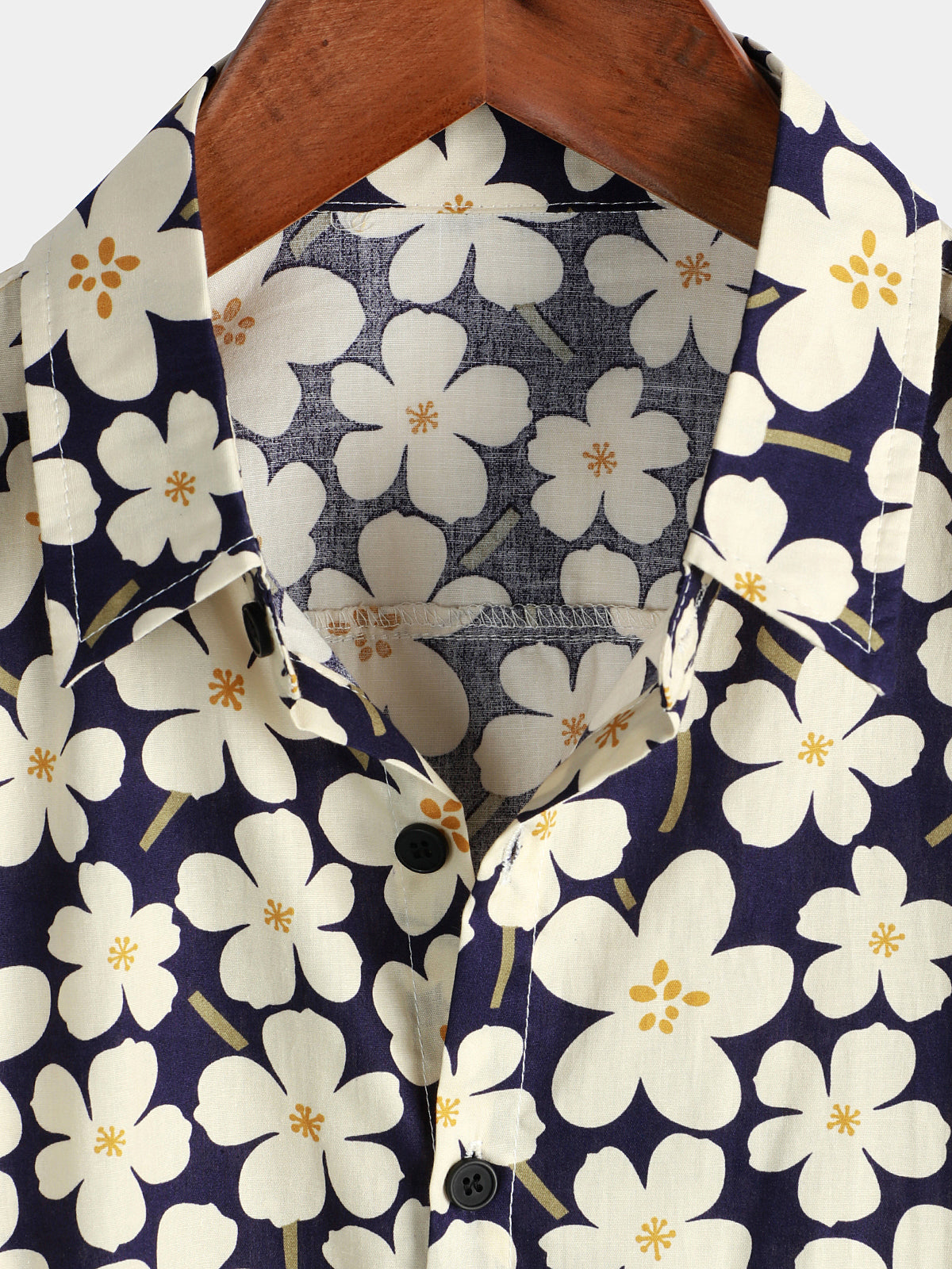 Camisa floral estampado Holiday Flower casual de manga corta para hombre