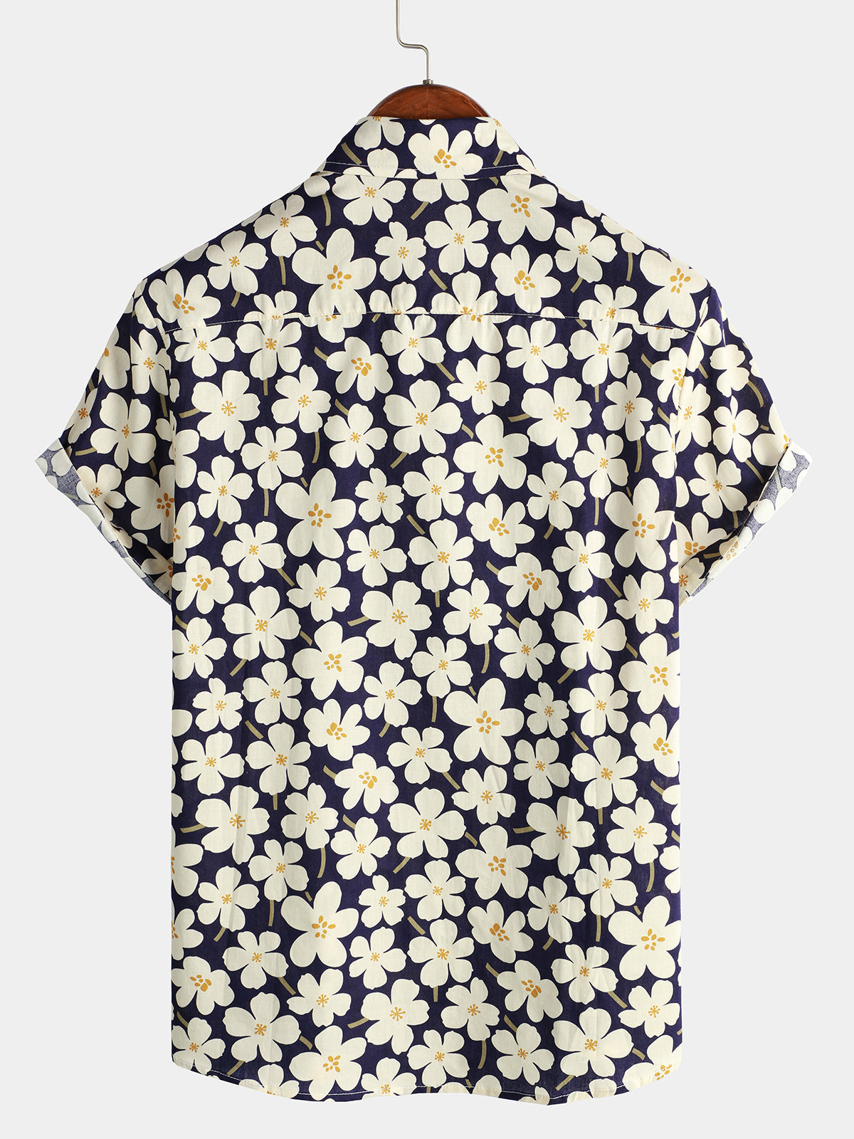 Camisa floral estampado Holiday Flower casual de manga corta para hombre