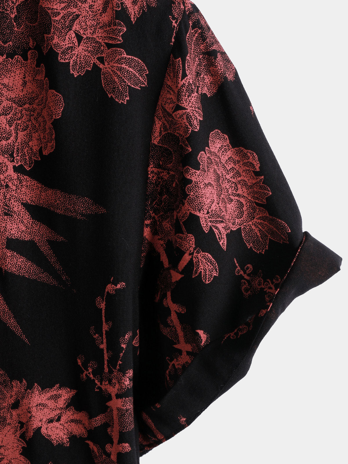 Camisa Red & Black retro floral Button Up Beach para hombre