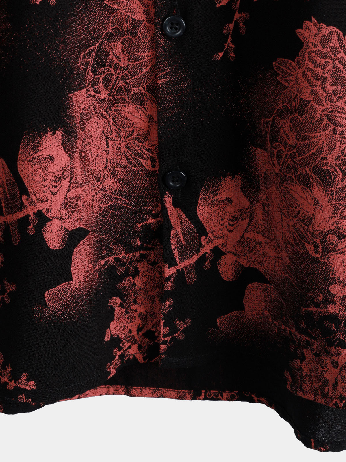 Camisa Red & Black retro floral Button Up Beach para hombre